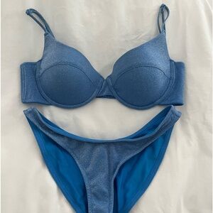 Blue Sparkle Triangl Bikini